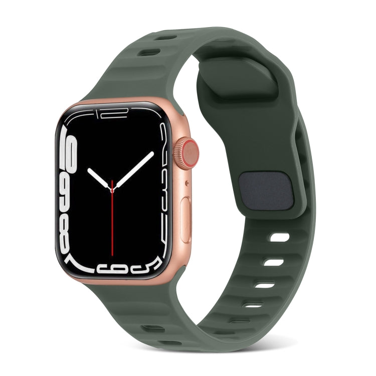 Bracelet de montre en silicone à rayures avec boucle carrée, pour Apple Watch SE 2023 44mm, pour Apple Watch SE 2023 40mm