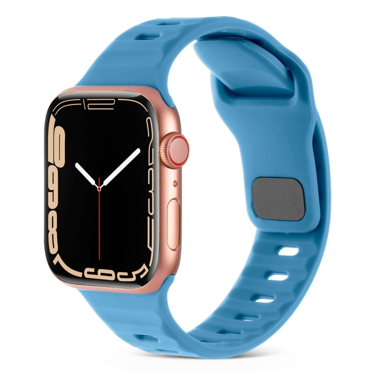 Bracelet de montre en silicone à rayures avec boucle carrée, pour Apple Watch SE 2023 44mm, pour Apple Watch SE 2023 40mm