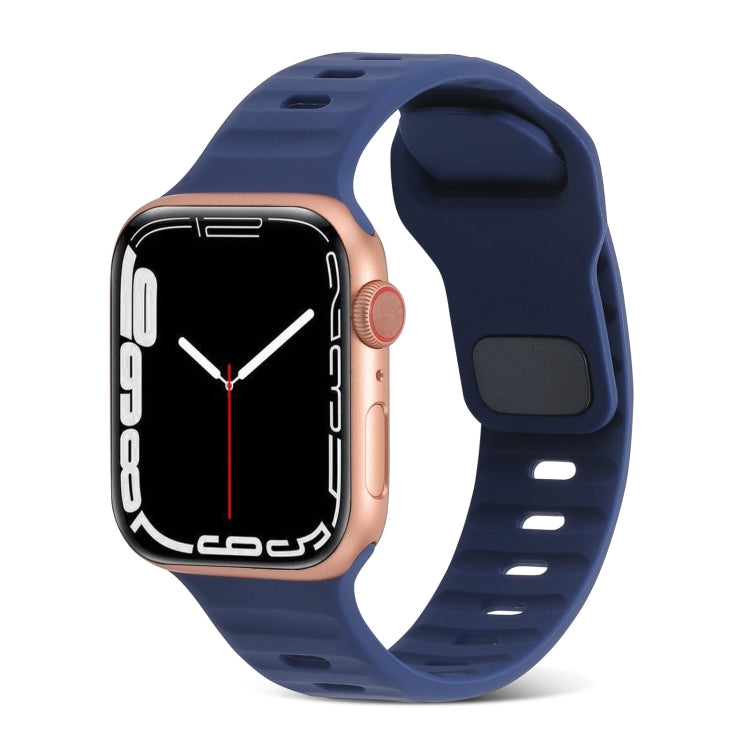 Bracelet de montre en silicone à rayures avec boucle carrée, pour Apple Watch SE 2023 44mm, pour Apple Watch SE 2023 40mm