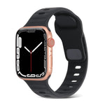 Bracelet de montre en silicone à rayures avec boucle carrée, pour Apple Watch SE 2023 44mm, pour Apple Watch SE 2023 40mm