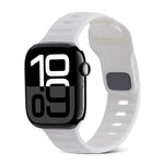 Bracelet de montre en silicone à rayures avec boucle carrée, pour Apple Watch Series 10 46mm, pour Apple Watch Series 10 42mm