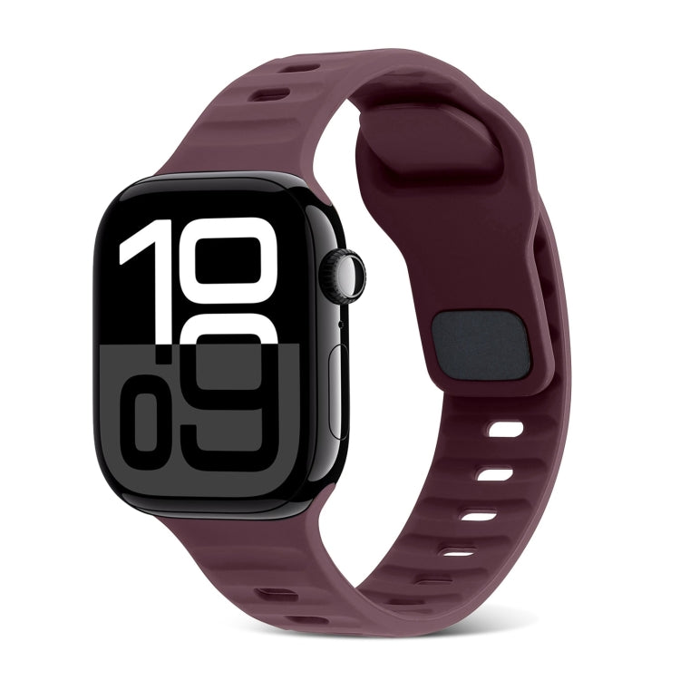 Bracelet de montre en silicone à rayures avec boucle carrée, pour Apple Watch Series 10 46mm, pour Apple Watch Series 10 42mm