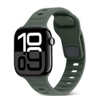 Bracelet de montre en silicone à rayures avec boucle carrée, pour Apple Watch Series 10 46mm, pour Apple Watch Series 10 42mm