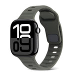 Bracelet de montre en silicone à rayures avec boucle carrée, pour Apple Watch Series 10 46mm, pour Apple Watch Series 10 42mm