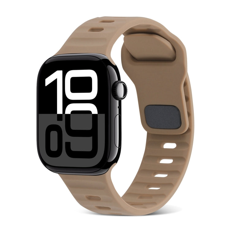 Bracelet de montre en silicone à rayures avec boucle carrée, pour Apple Watch Series 10 46mm, pour Apple Watch Series 10 42mm