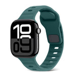 Bracelet de montre en silicone à rayures avec boucle carrée, pour Apple Watch Series 10 46mm, pour Apple Watch Series 10 42mm