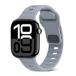 Bracelet de montre en silicone à rayures avec boucle carrée, pour Apple Watch Series 10 46mm, pour Apple Watch Series 10 42mm