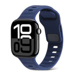 Bracelet de montre en silicone à rayures avec boucle carrée, pour Apple Watch Series 10 46mm, pour Apple Watch Series 10 42mm