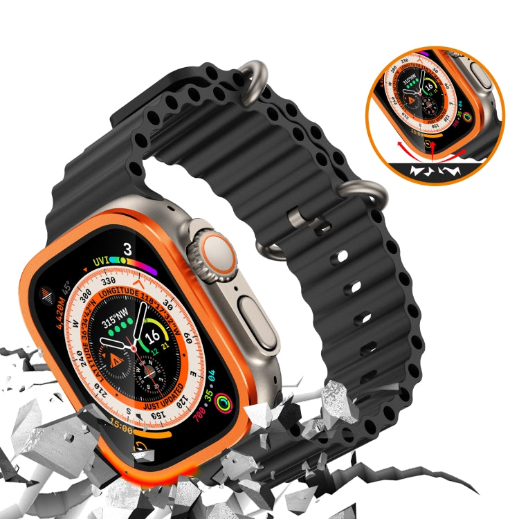 Cadre en alliage d'aluminium avec film trempé intégré, Pour Apple Watch Ultra 49 mm