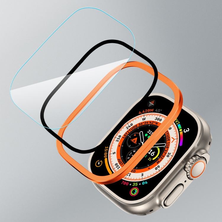 Cadre en alliage d'aluminium avec film trempé intégré, Pour Apple Watch Ultra 49 mm