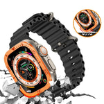Film trempé intégré avec cadre métallique et anneau numéroté, pour Apple Watch Ultra 1 / 2 / 3 49mm
