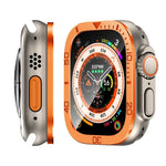Film trempé intégré avec cadre métallique et anneau numéroté, pour Apple Watch Ultra 1 / 2 / 3 49mm