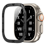 Film trempé intégré avec cadre métallique et anneau numéroté, pour Apple Watch Ultra 1 / 2 / 3 49mm