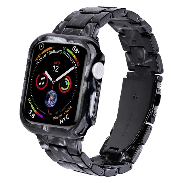 Kit bracelet et boîtier en résine imprimée pour PC, pour Apple Watch Series 6/5/4/SE 44mm, pour Apple Watch Series 6/5/4/SE 40mm, pour Apple Watch Series 9/8/7 45mm, pour Apple Watch Series 9/8/7 41mm