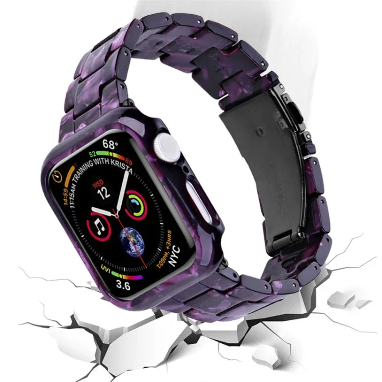Kit bracelet et boîtier en résine imprimée pour PC, pour Apple Watch Series 6/5/4/SE 44mm, pour Apple Watch Series 6/5/4/SE 40mm, pour Apple Watch Series 9/8/7 45mm, pour Apple Watch Series 9/8/7 41mm
