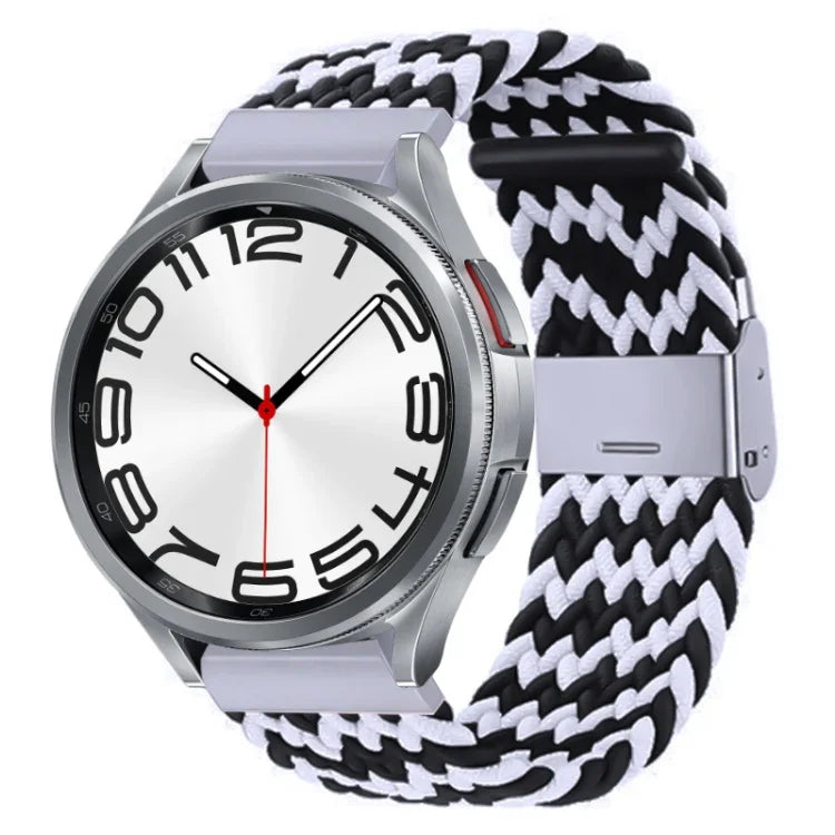 Bracelet de montre en nylon tressé avec boucle en métal, pour Samsung Galaxy Watch 6 / 6 Classic