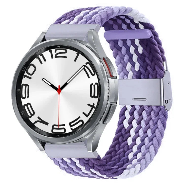 Bracelet de montre en nylon tressé avec boucle en métal, pour Samsung Galaxy Watch 6 / 6 Classic