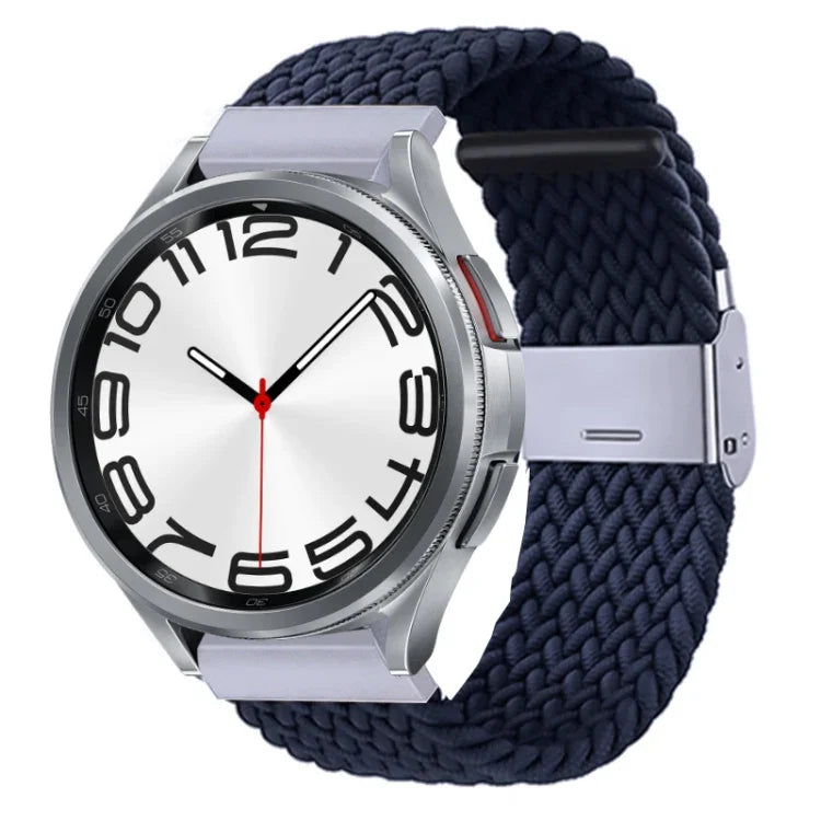 Bracelet de montre en nylon tressé avec boucle en métal, pour Samsung Galaxy Watch 6 / 6 Classic