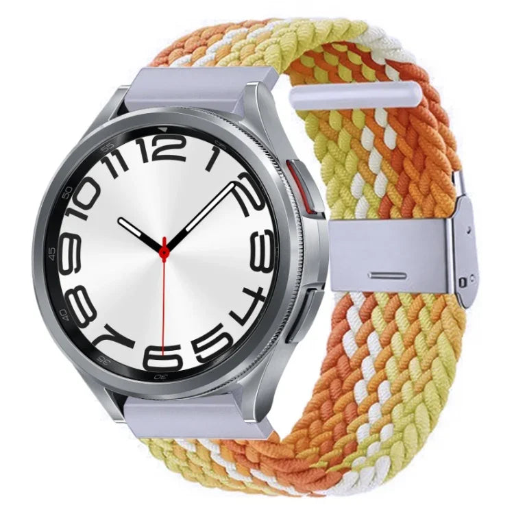 Bracelet de montre en nylon tressé avec boucle en métal, pour Samsung Galaxy Watch 6 / 6 Classic