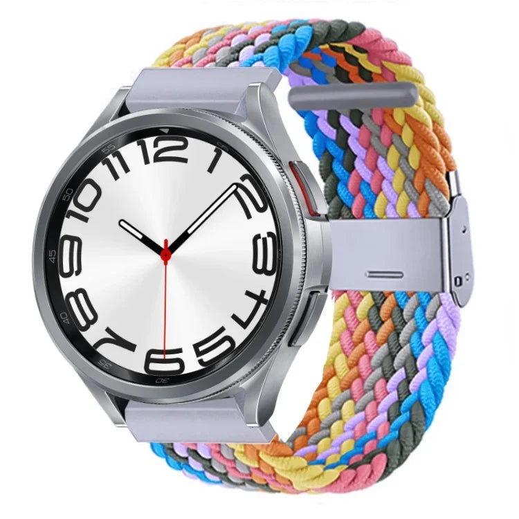 Bracelet de montre en nylon tressé avec boucle en métal, pour Samsung Galaxy Watch 6 / 6 Classic