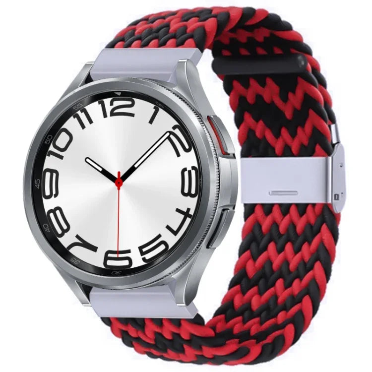 Bracelet de montre en nylon tressé avec boucle en métal, pour Samsung Galaxy Watch 6 / 6 Classic