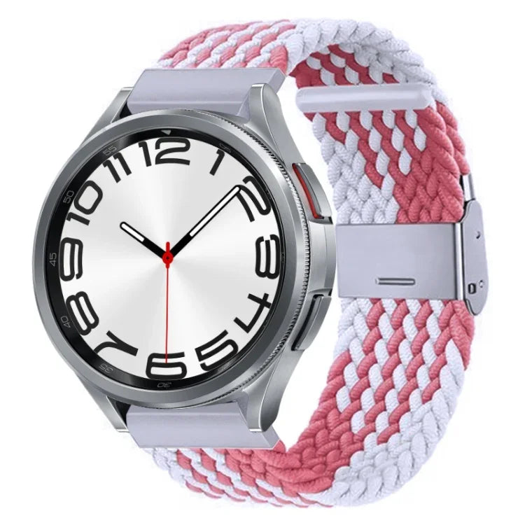 Bracelet de montre en nylon tressé avec boucle en métal, pour Samsung Galaxy Watch 6 / 6 Classic