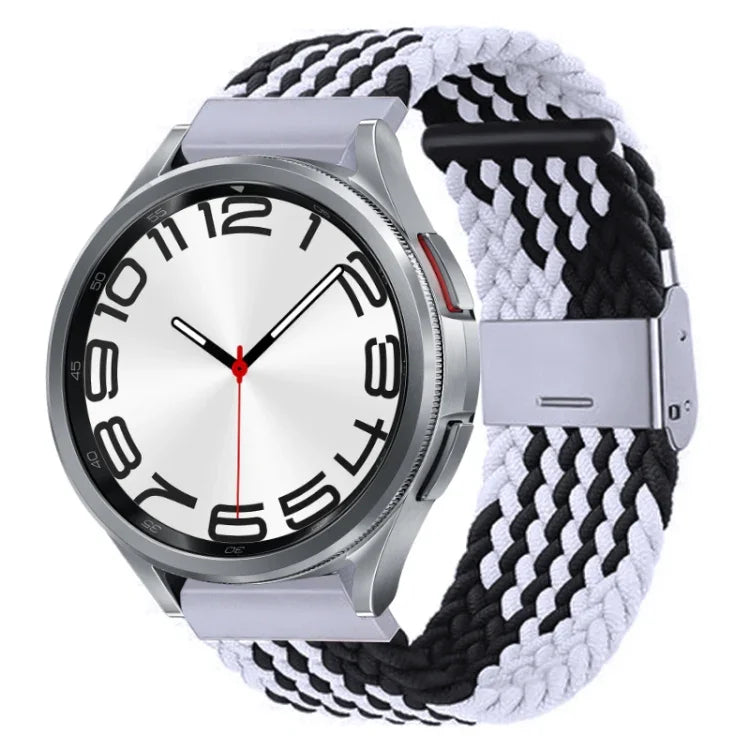 Bracelet de montre en nylon tressé avec boucle en métal, pour Samsung Galaxy Watch 6 / 6 Classic