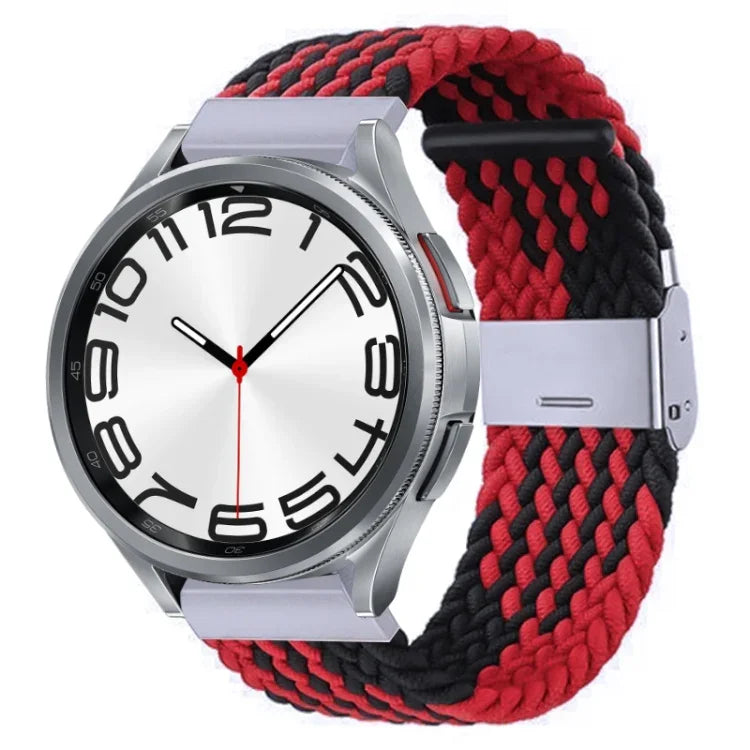 Bracelet de montre en nylon tressé avec boucle en métal, pour Samsung Galaxy Watch 6 / 6 Classic