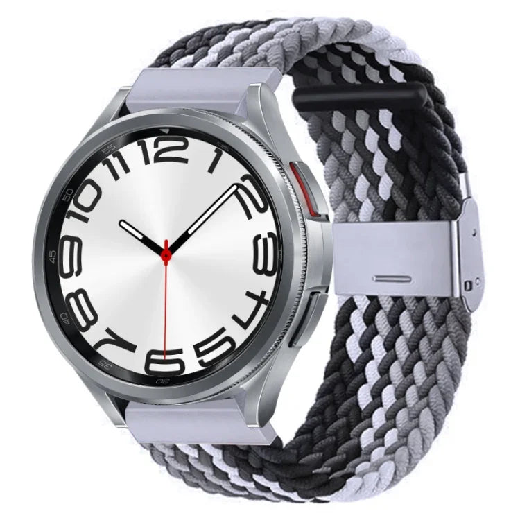 Bracelet de montre en nylon tressé avec boucle en métal, pour Samsung Galaxy Watch 6 / 6 Classic
