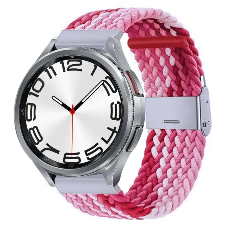 Bracelet de montre en nylon tressé avec boucle en métal, pour Samsung Galaxy Watch 6 / 6 Classic