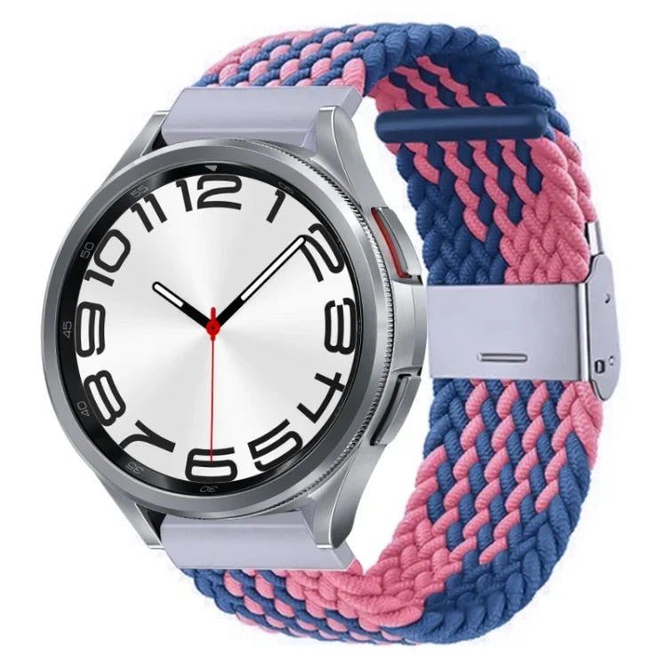 Bracelet de montre en nylon tressé avec boucle en métal, pour Samsung Galaxy Watch 6 / 6 Classic