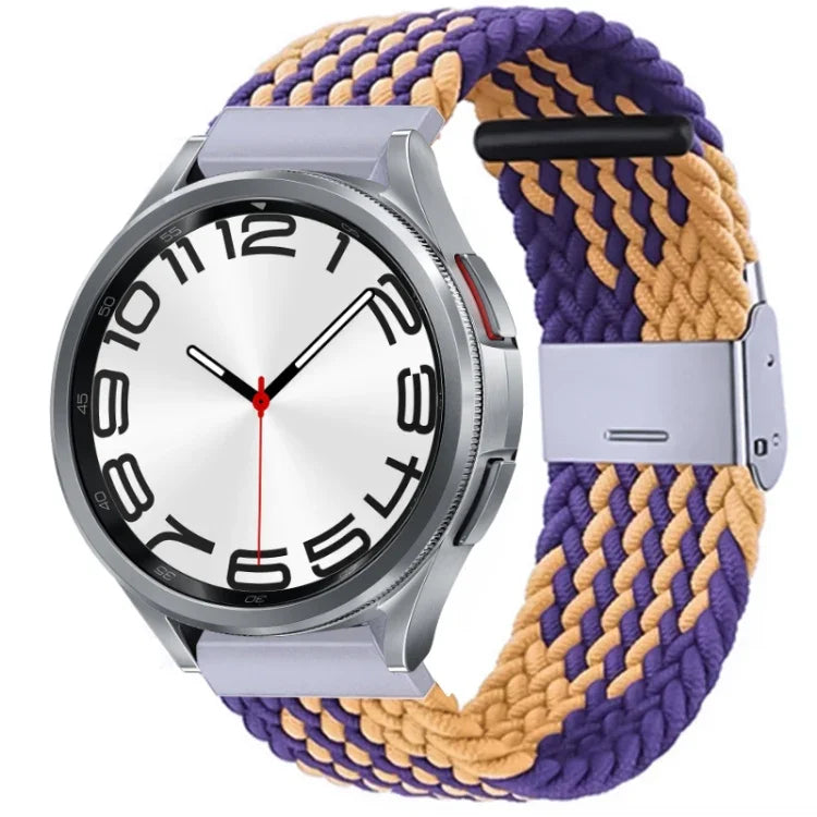Bracelet de montre en nylon tressé avec boucle en métal, pour Samsung Galaxy Watch 6 / 6 Classic