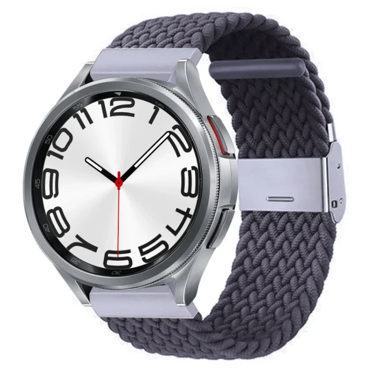 Bracelet de montre en nylon tressé avec boucle en métal, pour Samsung Galaxy Watch 6 / 6 Classic