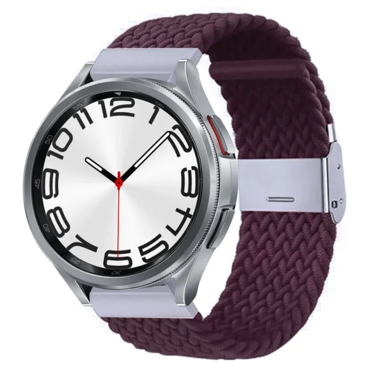 Bracelet de montre en nylon tressé avec boucle en métal, pour Samsung Galaxy Watch 6 / 6 Classic