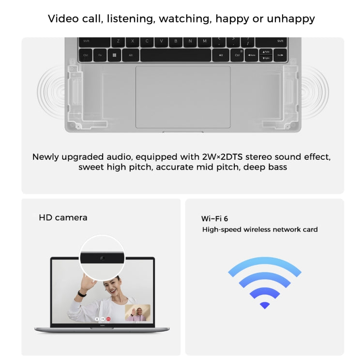 Ordinateur portable Xiaomi RedmiBook Pro 14 pouces, Windows 11 Home version chinoise, Intel 12e génération Core i7-12650H Décacœur MX550 Carte graphique dédiée, i7-12650H MX550