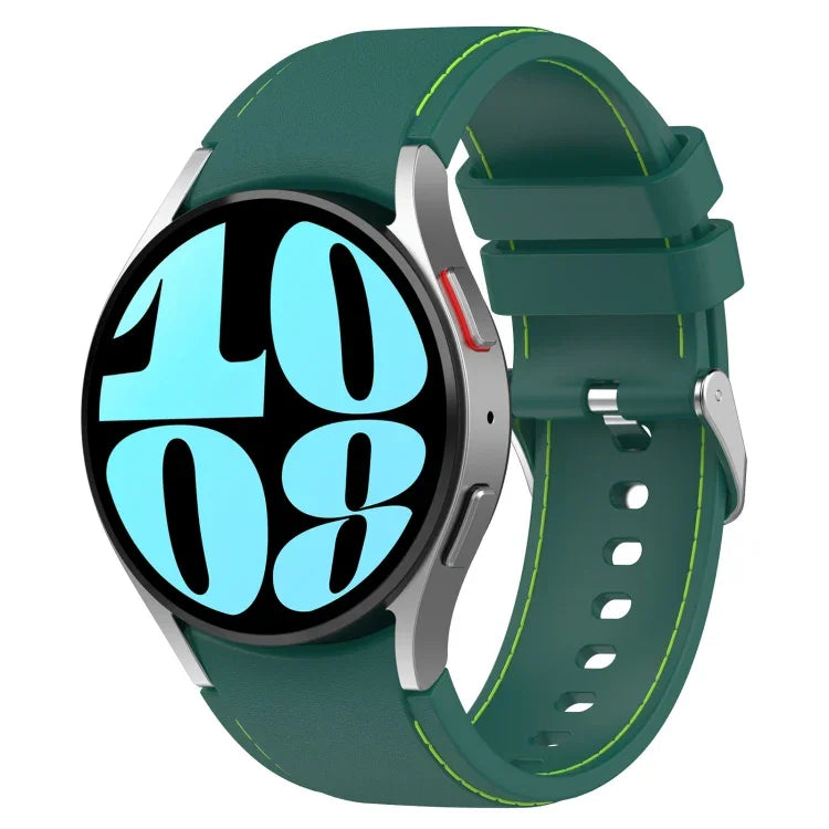 Bracelet de montre en cuir et silicone, pour Samsung Galaxy Watch 6 / 6 Classic