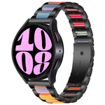 Bracelet de Montre en Résine et Métal à Trois Perles, pour Samsung Galaxy Watch 6 / 6 Classic