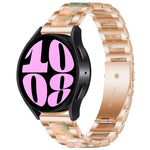 Bracelet de Montre en Résine et Métal à Trois Perles, pour Samsung Galaxy Watch 6 / 6 Classic