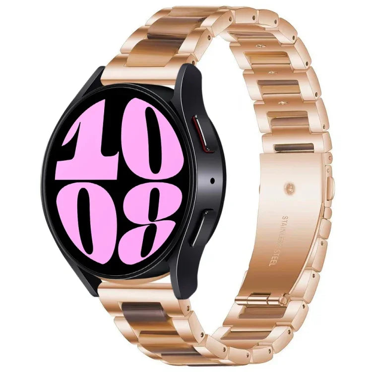 Bracelet de Montre en Résine et Métal à Trois Perles, pour Samsung Galaxy Watch 6 / 6 Classic