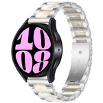 Bracelet de Montre en Résine et Métal à Trois Perles, pour Samsung Galaxy Watch 6 / 6 Classic