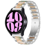 Bracelet de Montre en Résine et Métal à Trois Perles, pour Samsung Galaxy Watch 6 / 6 Classic