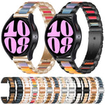 Bracelet de Montre en Résine et Métal à Trois Perles, pour Samsung Galaxy Watch 6 / 6 Classic