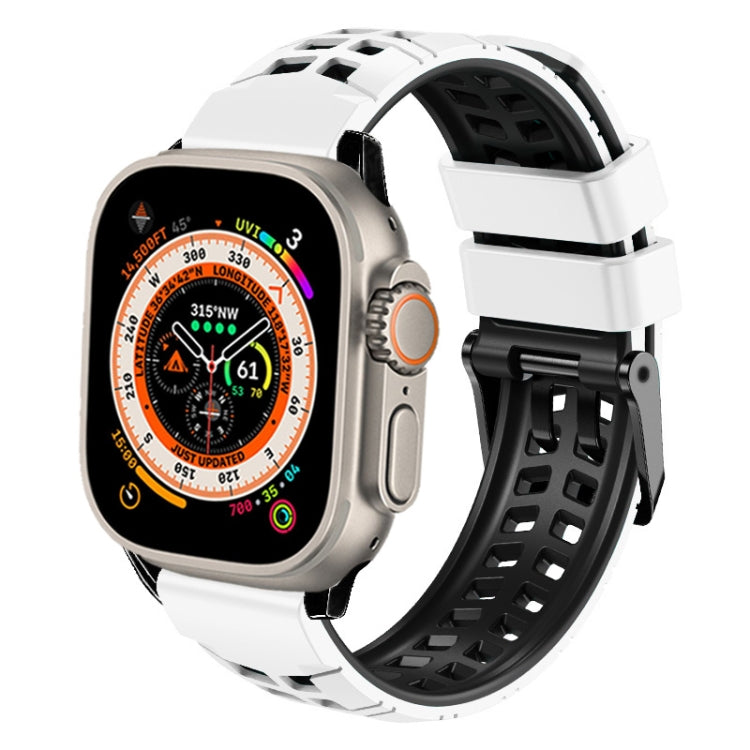 Bracelet de montre en silicone à boucle double rangée en sergé, pour Apple Watch Ultra 49mm, pour Apple Watch SE 2023 44mm, pour Apple Watch SE 2023 40mm, pour Apple Watch Ultra 2 49mm, pour Apple Watch Series 9 45mm