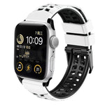 Bracelet de montre en silicone à boucle double rangée en sergé, pour Apple Watch SE 40mm, pour Apple Watch SE 44mm, pour Apple Watch Series 7 41mm, pour Apple Watch Series 7 45mm, pour Apple Watch Series 6 40mm