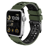 Bracelet de montre en silicone à boucle double rangée en sergé, pour Apple Watch Series 4 40mm, pour Apple Watch Series 3 38mm, pour Apple Watch 38mm, pour Apple Watch Series 3 42mm, pour Apple Watch Series 2 42mm