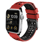 Bracelet de montre en silicone à boucle double rangée en sergé, pour Apple Watch Series 4 40mm, pour Apple Watch Series 3 38mm, pour Apple Watch 38mm, pour Apple Watch Series 3 42mm, pour Apple Watch Series 2 42mm