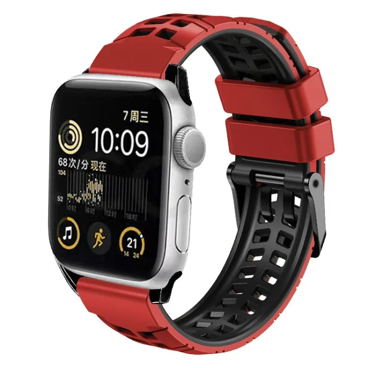 Bracelet de montre en silicone à double boucle Twill, pour Apple Watch Series 2 38 mm