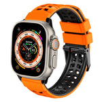 Bracelet de montre en silicone à boucle double rangée en sergé, pour Apple Watch Ultra 49mm, pour Apple Watch SE 2023 44mm, pour Apple Watch SE 2023 40mm, pour Apple Watch Ultra 2 49mm, pour Apple Watch Series 9 45mm