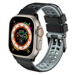 Bracelet de montre en silicone à boucle double rangée en sergé, pour Apple Watch Ultra 49mm, pour Apple Watch SE 2023 44mm, pour Apple Watch SE 2023 40mm, pour Apple Watch Ultra 2 49mm, pour Apple Watch Series 9 45mm