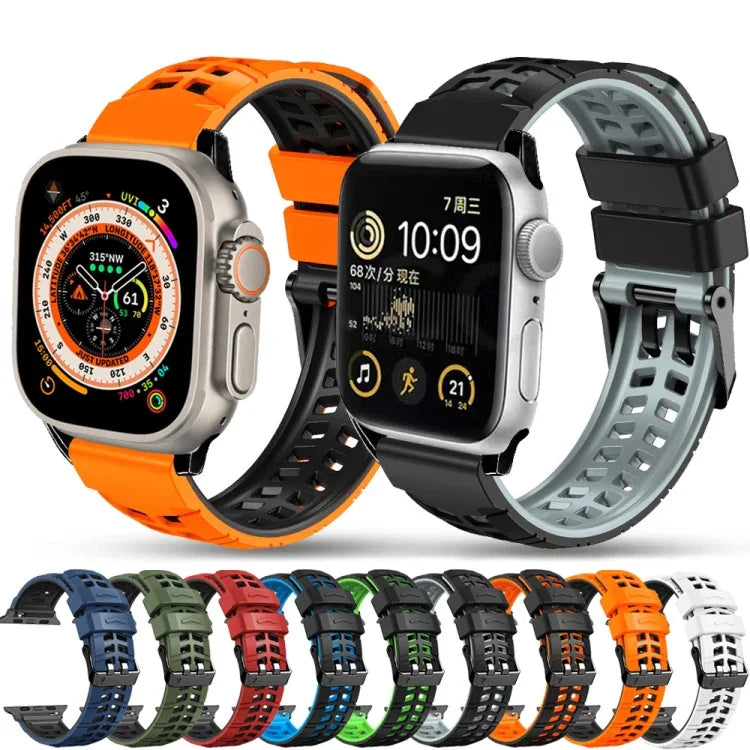 Bracelet de montre en silicone à double boucle Twill, pour Apple Watch Series 2 38 mm